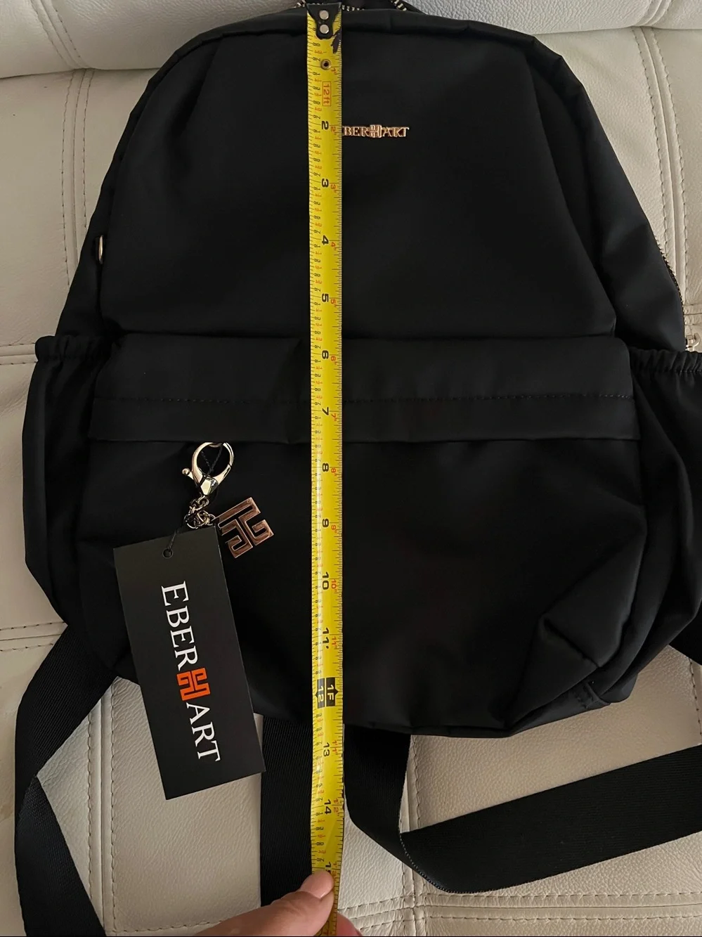 NWT Eberhart designed Germany Black Women's Backpack Sleek Everyday Bag